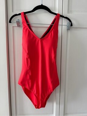 Decathlon Red Sports One-Piece Swimsuit with Support - Size M - New